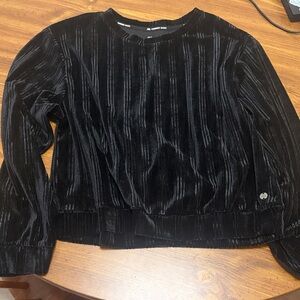 Andrew Marc Black Velvet Long Sleeve Top